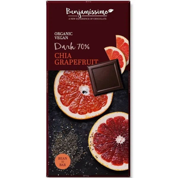 Ciocolata cu Chia si Grapefruit Bio 70 grame Benjamissimo