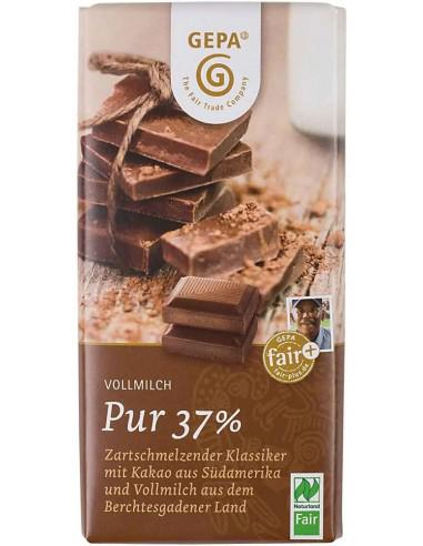 Ciocolata cu Lapte Bio si Fairtrade 37% Cacao 100 grame Gepa