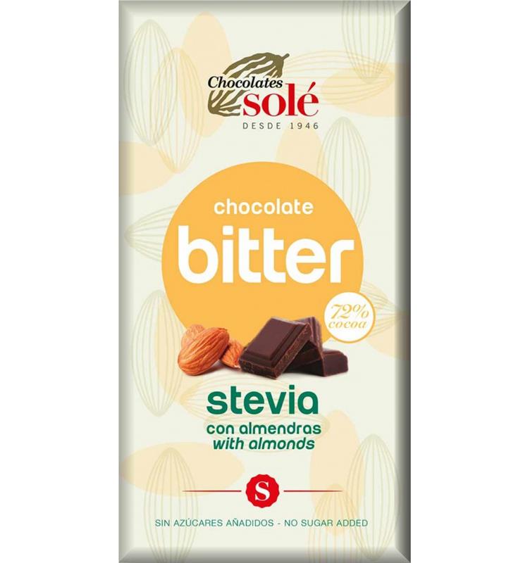 Ciocolata cu Migdale si Stevie Minim 72% Cacao Pronat 100gr