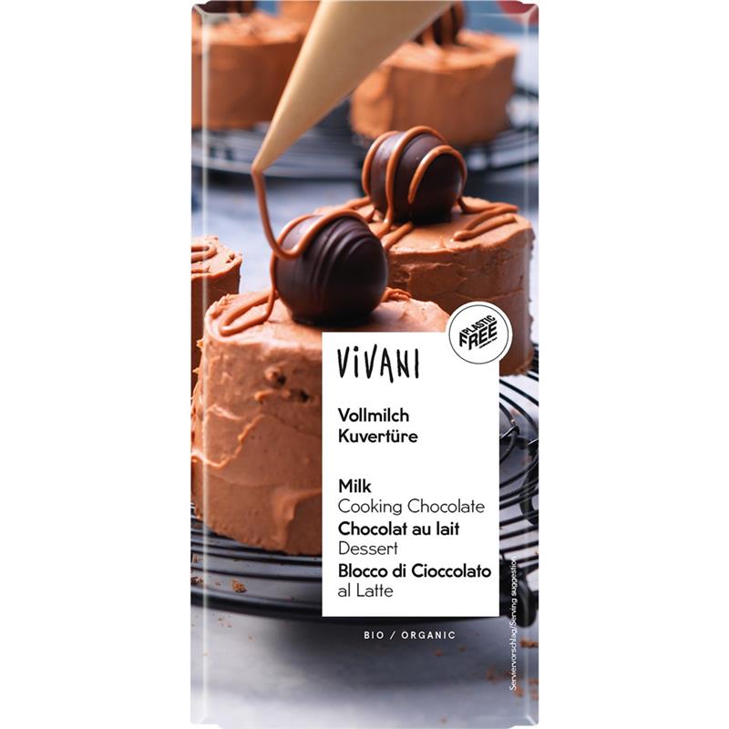 Ciocolata Cuvertura cu Lapte Integral Bio 200 grame Vivani