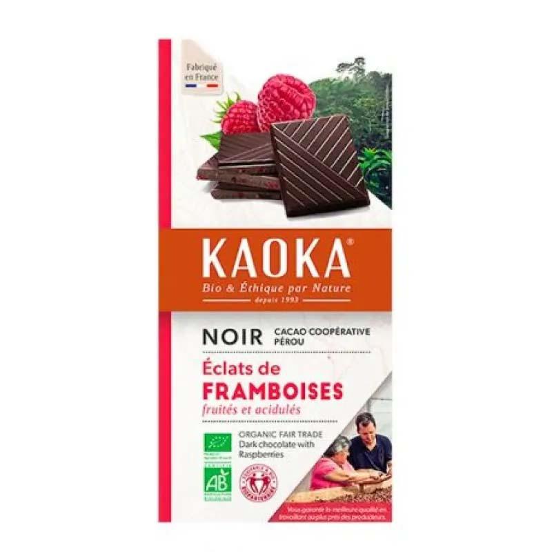 Ciocolata Neagra 55% cu Zmeura Bio 100gr Kaoka