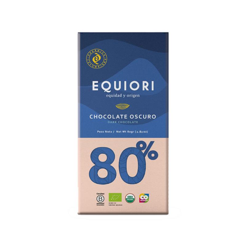 Ciocolata Neagra 80% Cacao Bio 80 grame Equiori