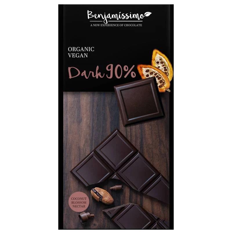 Ciocolata Neagra 90% Bio 70 grame Benjamissimo