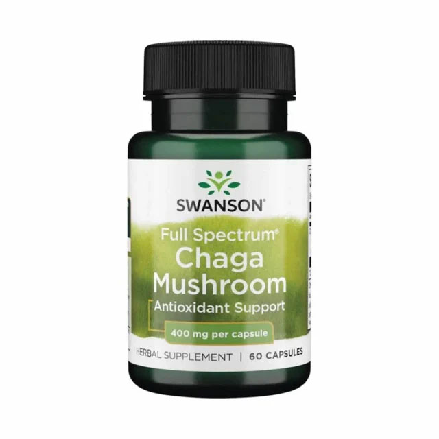 Ciuperca Chaga (Inonotus Obliquus) 400 miligrame 60 capsule Swanson