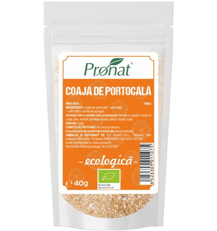 Coaja de Portocala Maruntita Bio 40 grame Pronat
