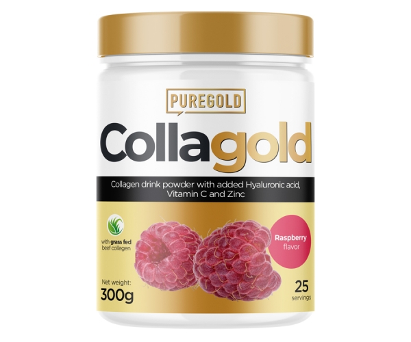 Colagen din Vita si Peste cu Acid Hialuronic CollaGold 300 grame Pure Gold Protein