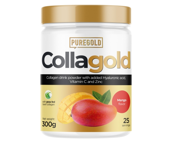 Colagen din Vita si Peste cu Acid Hialuronic Mango CollaGold 300 grame Pure Gold Protein