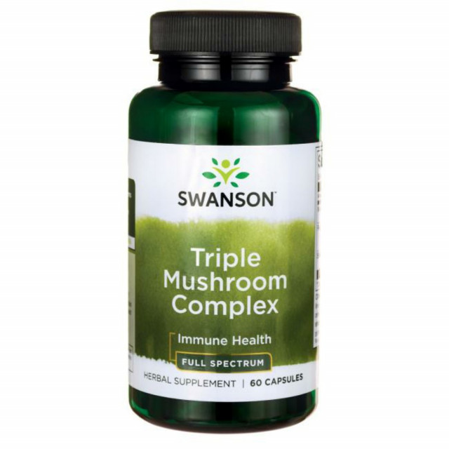 Complex de Ciuperci Maitake, Reishi si Shiitake Triple Mushroom 600 miligrame 60 capsule Swanson