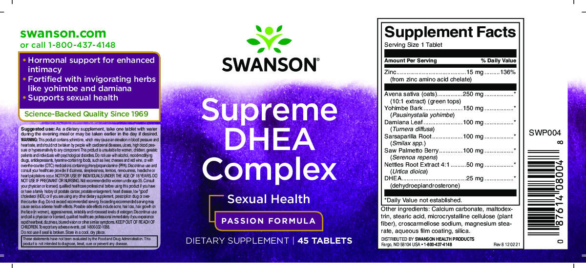 Complex Supreme DHEA 45 capsule Swanson