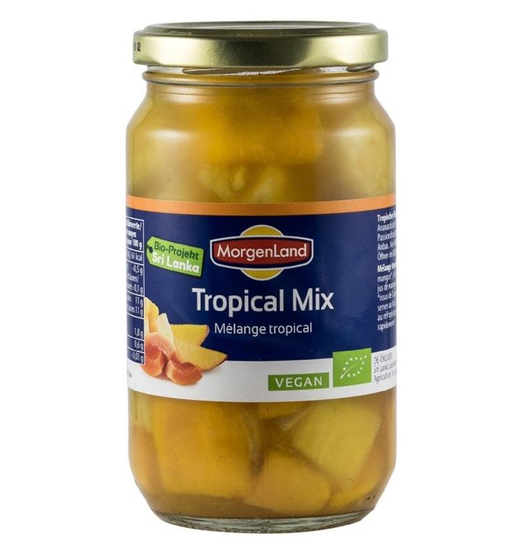 Compot Mix din Fructe Tropicale Bio 360 grame/230 grame MorgeLand