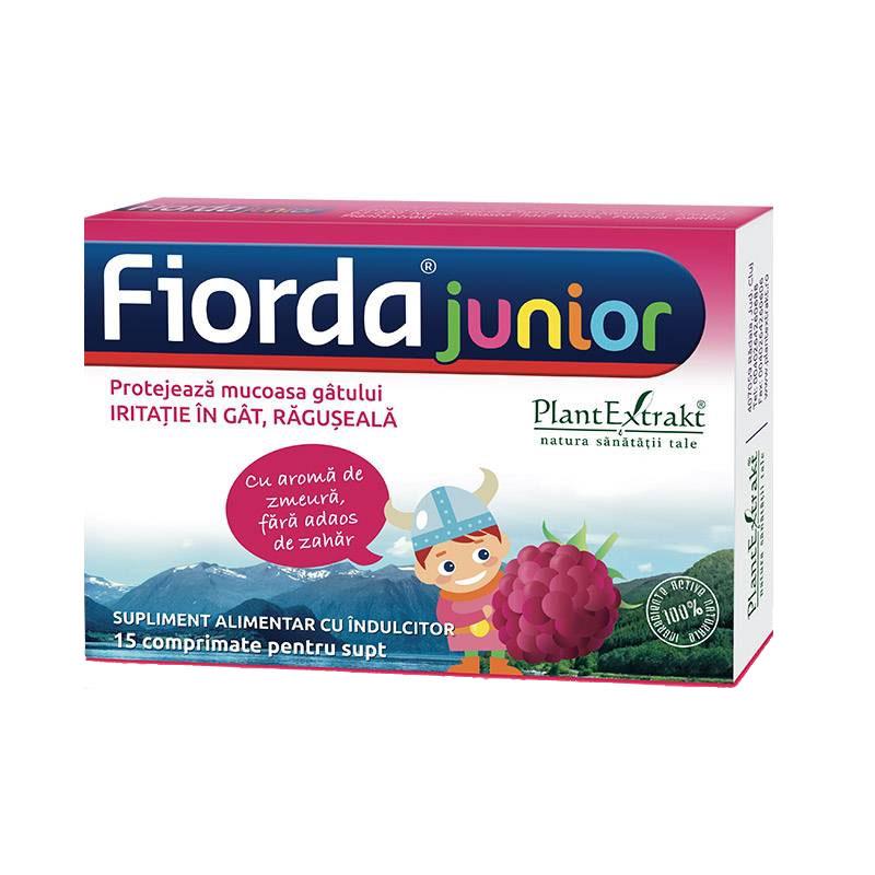 Comprimate cu Aroma de Zmeura Fiorda Junior 15comprimate PlantExtrakt