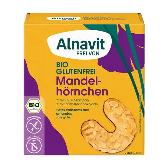 Cornulete cu Migdale Fara Gluten Bio 150 grame Alnavit
