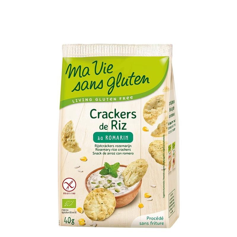 Crackers Bio din Orez cu Rozmarin Fara Gluten Ma Vie Sans Gluten 40gr