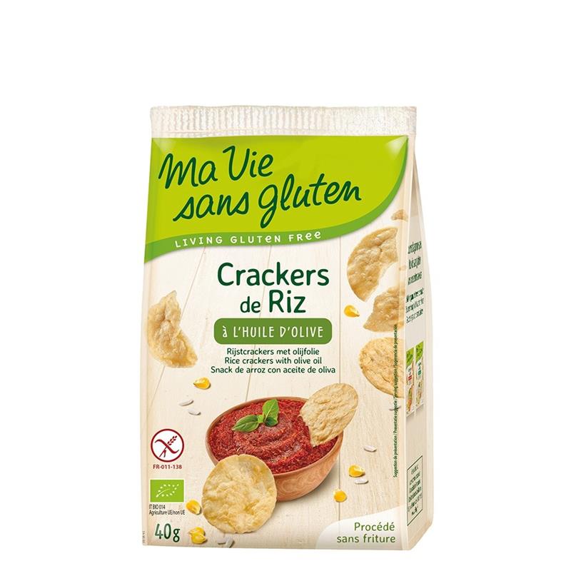 Crackers Bio din Orez cu Ulei Masline Fara Gluten Ma Vie Sans Gluten 40gr