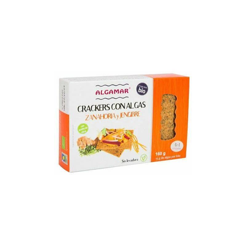 Crackers cu Morcovi, Ghimbir si Alge Marine Bio 160 grame Algamar