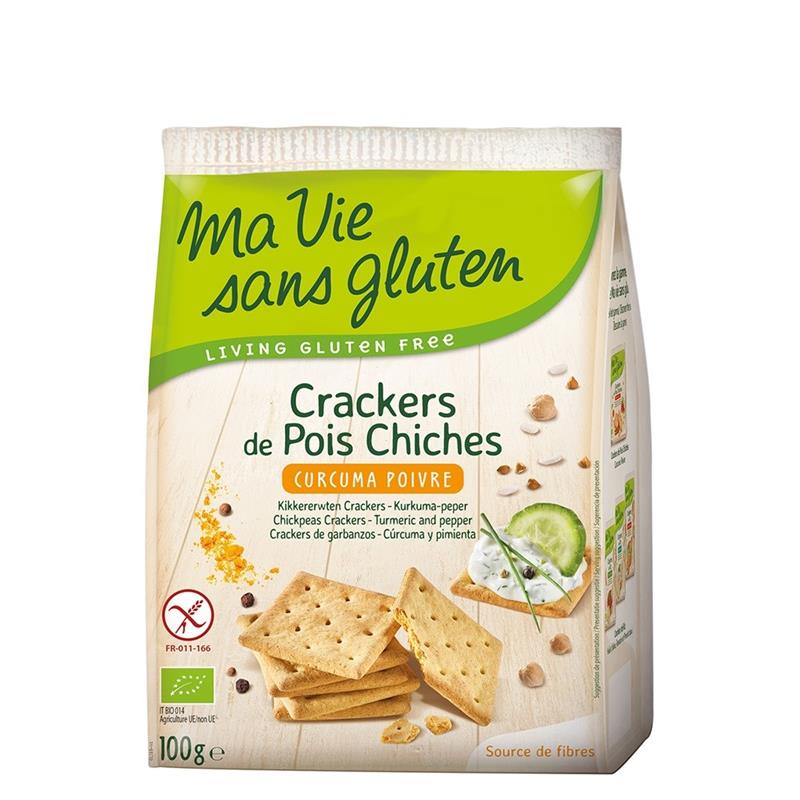 Crackers cu Naut, Curcuma si Piper Fara Gluten Bio 100gr Ma Vie Sans Gluten