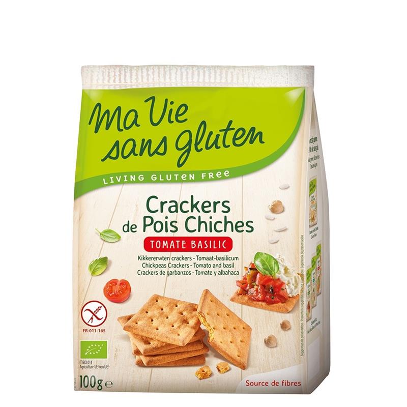 Crackers cu Naut, Rosii si Busuioc Fara Gluten Bio 100gr Ma Vie Sans Gluten