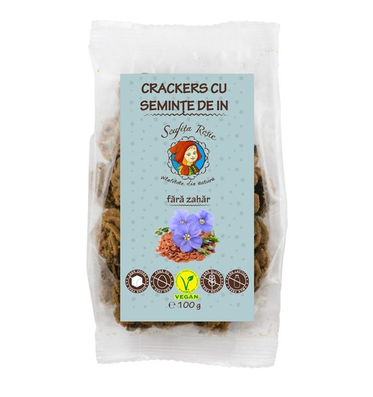 Crackers cu Seminte de In Fara Zahar 100gr Pronat