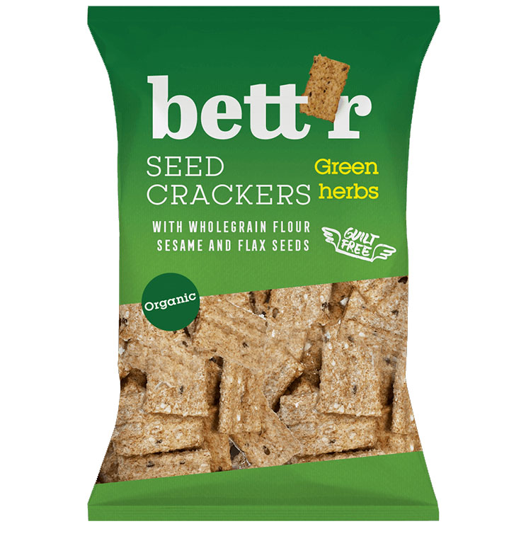 Crackers Integrali cu Ierburi Bio 150 grame Bett'r