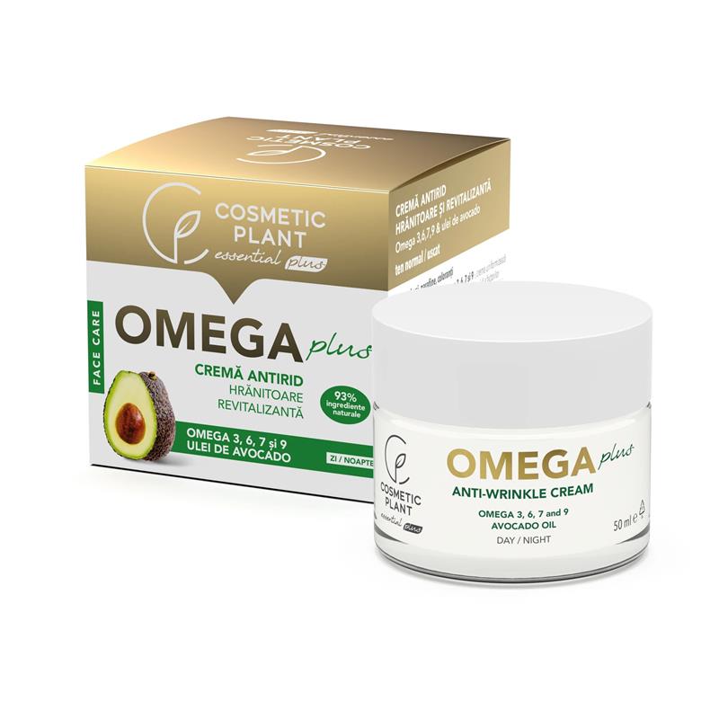 Crema Antirid Hranitoare si Revitalizanta Omega Plus cu Omega 3, 6 , 7, 9 si Ulei de Avocado 50 mililitri Cosmetic Plant