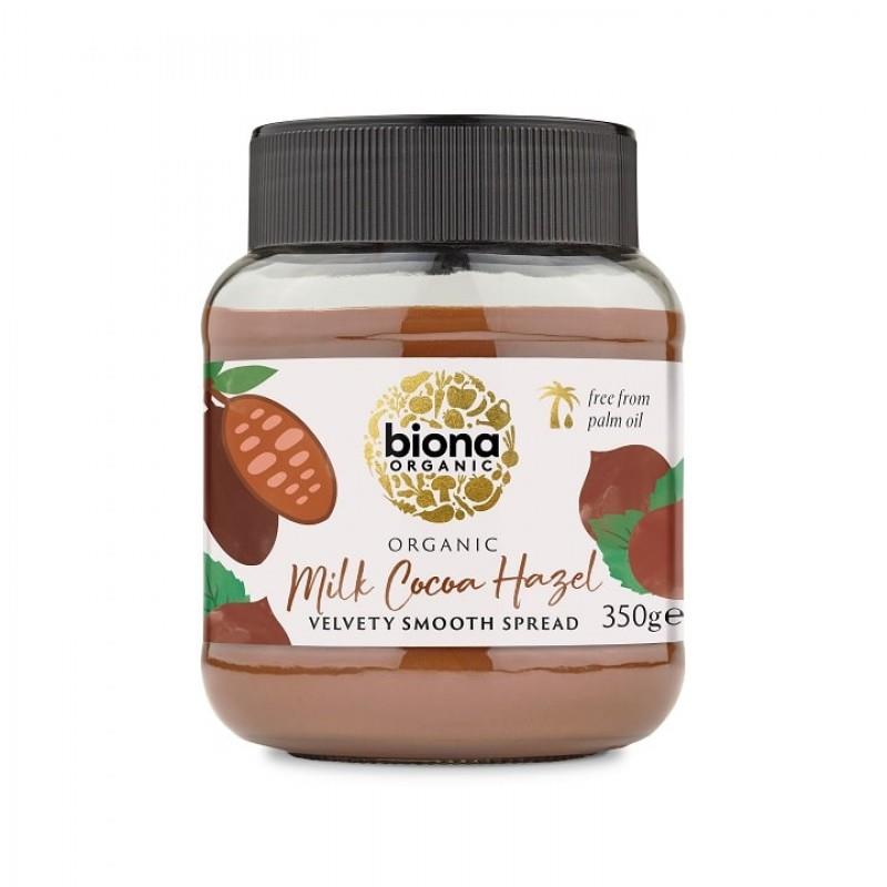 Crema de Ciocolata cu Lapte si Alune de Padure Bio 350gr Biona