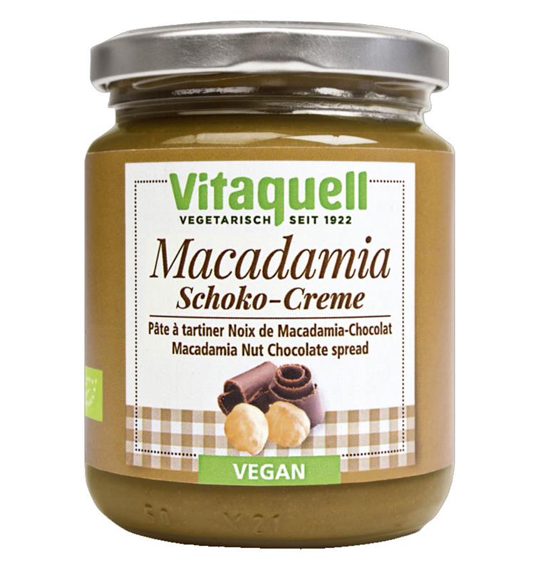 Crema de Ciocolata cu Nuci de Macadamia Bio 250 grame Vitaquell
