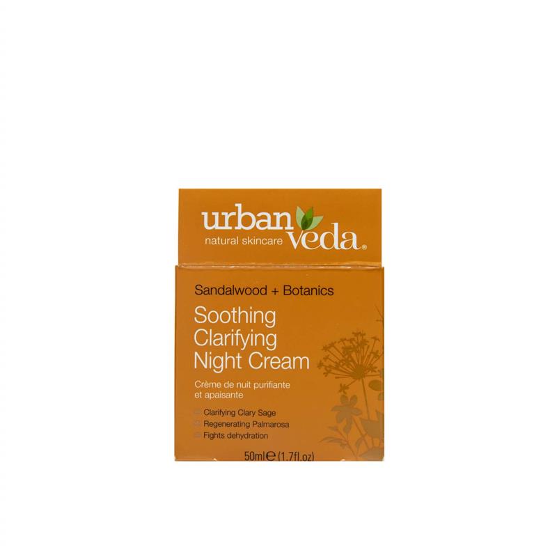 Crema Hidratanta de Noapte cu Extract de Lemn de Santal Organic Ten Sensibil Soothing 50 mililitri Urban Veda