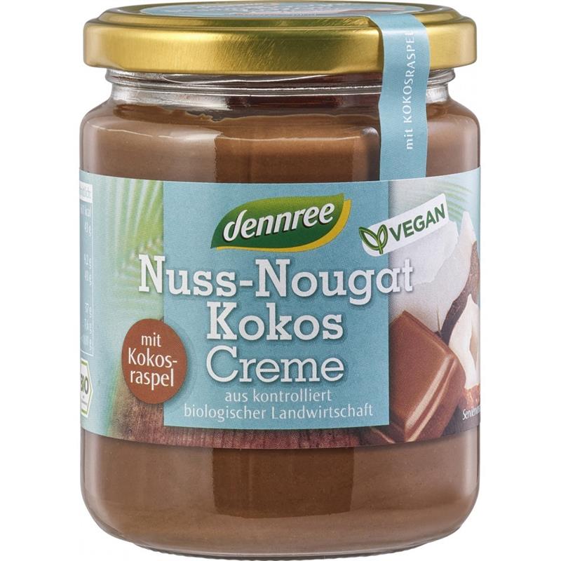 Crema Nuss Nougat cu Cocos Vegana Bio 400 grame Dennree