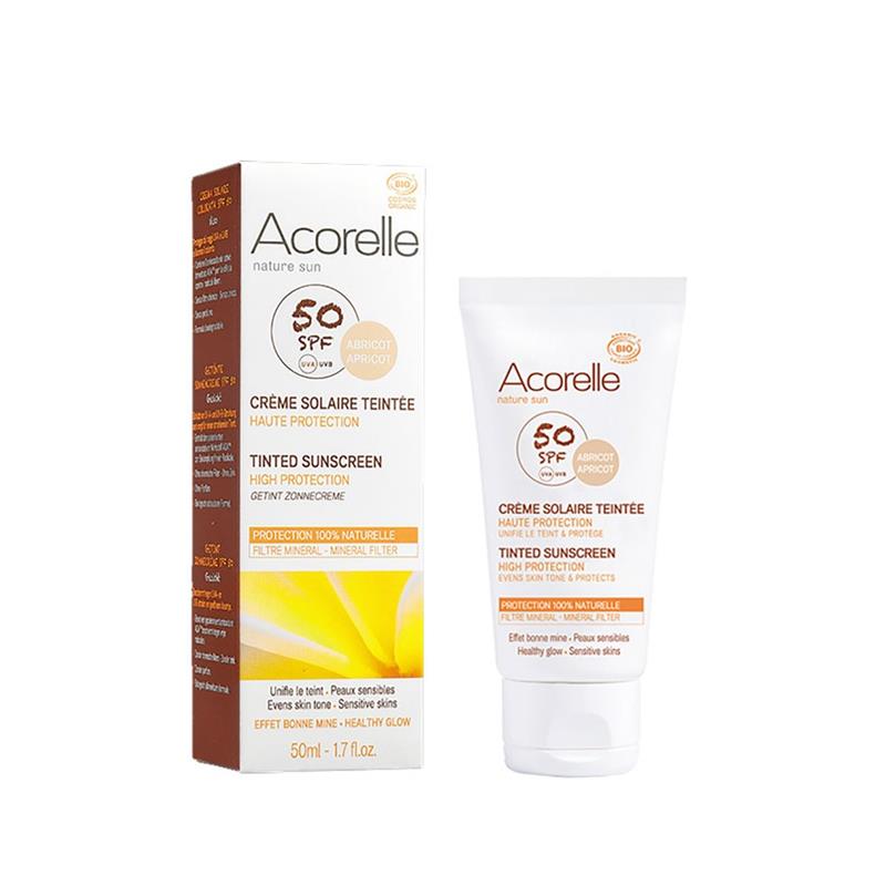 Crema Protectie Solara Bio SPF 50 Colorata Nuanta Deschisa Caisa Acorelle 50ml