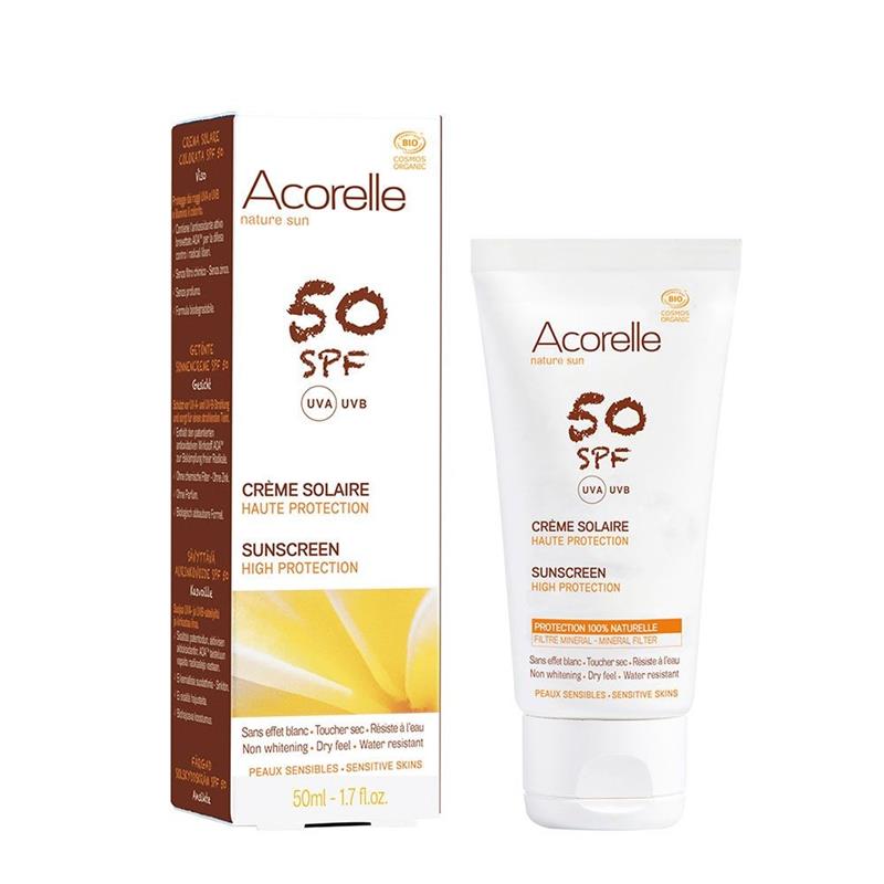 Crema Protectie Solara Fata Bio SPF 50 Acorelle 50ml