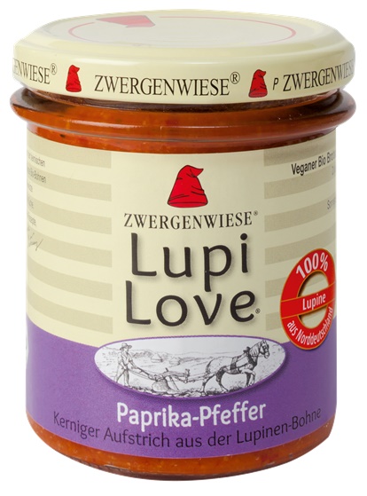 Crema Tartinabila din Lupin cu Ardei si Piper Fara Gluten Bio Lupi Love 165gr Zwergenwiese