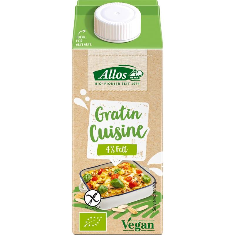 Crema Vegetala Fara Gluten pentru Gratinat Bio 200 mililitri Allos