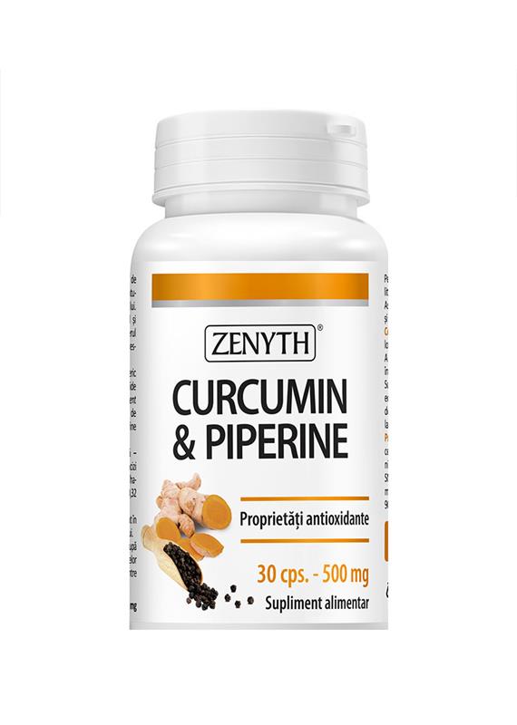 Curcumin si Piperine 500mg 30cps