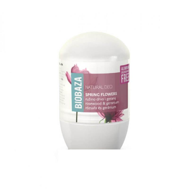 Deodorant Natural pe Baza de Piatra de Alaun pentru Femei Spring Flowers (Trandafiri si Geranuim) 50 mililitri Biobaza