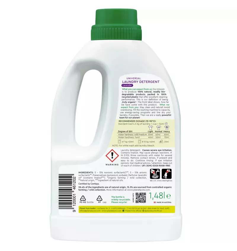 Detergent de Rufe cu Lavanda Bio 1.48 litri Planet Pure