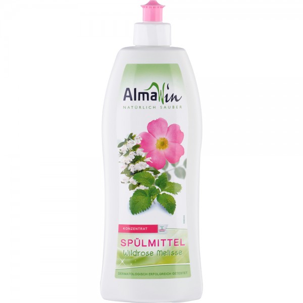Detergent de Vase cu Trandafir Salbatic si Melisa Bio 500ml AlmaWin