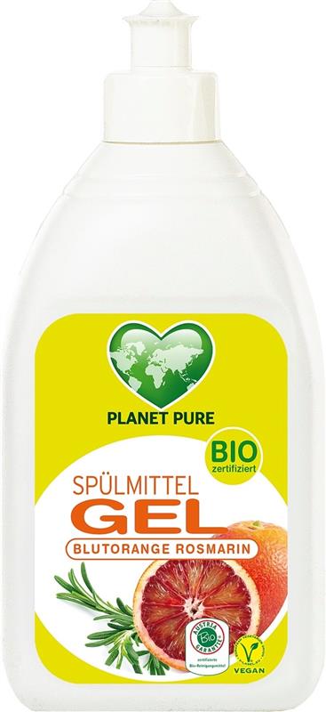 Detergent Gel pentru Vase cu Portocale Rosii Bio 500 mililitri Planet Pure