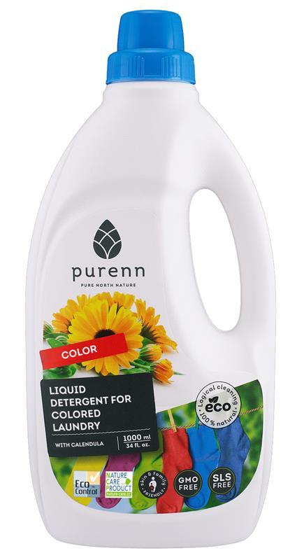 Detergent Lichid cu Galbenele pentru Rufe Colorate Bio 1L Purenn