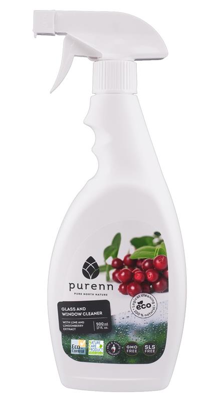 Detergent Lichid pentru Geamuri cu Merisoare si Lime Bio 500ml Purenn