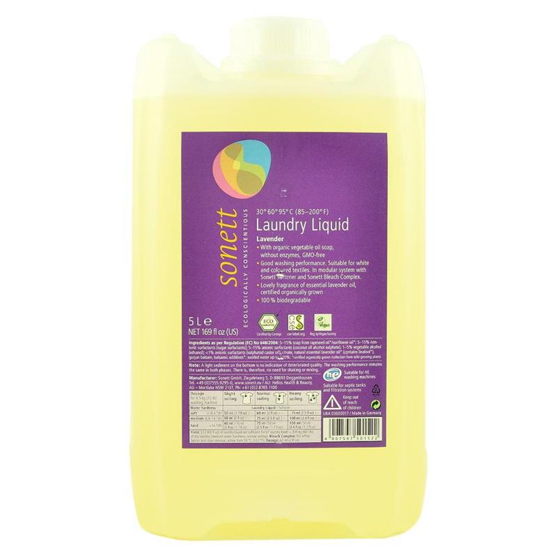 Detergent Lichid pentru Rufe Albe si Colorate din Lavanda Ecologic Sonett 5L