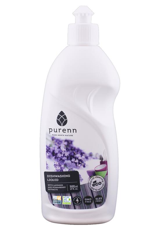 Detergent Lichid pentru Spalat Vase cu Lavanda Bio 500ml Purenn