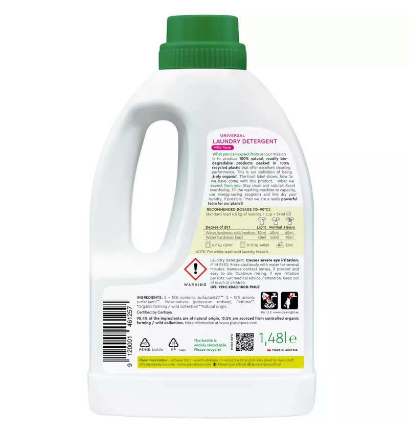 Detergent pentru Rufe Trandafir Salbatic Eco 1.48 litri Planet Pure