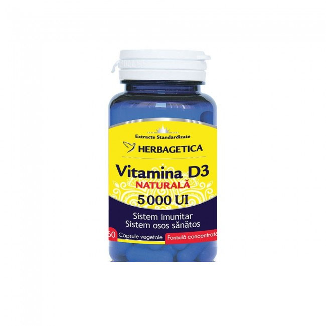 Vitamina D3 5000UI 60 capsule Herbagetica