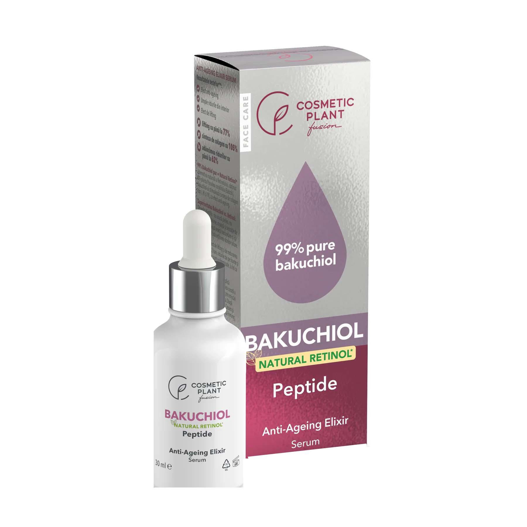 Elixir Serum Anti-Ageing cu 99% Bakuchiol pur (Natural Retinol) și Peptida 30 mililitri Cosmetic Plant