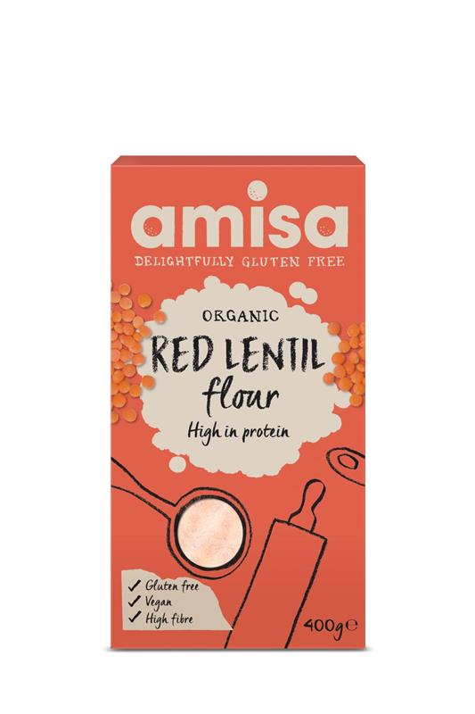 Faina din Linte Rosie Fara Gluten Bio 400 grame Amisa Organic