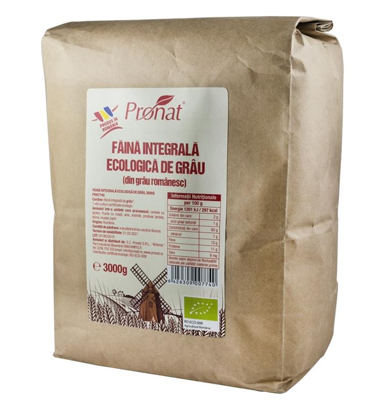 Faina Integrala de Grau Bio 3kg Pronat