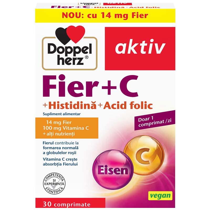 Fier + Vitamina C + Acid Folic Aktiv 30 comprimate Doppelherz