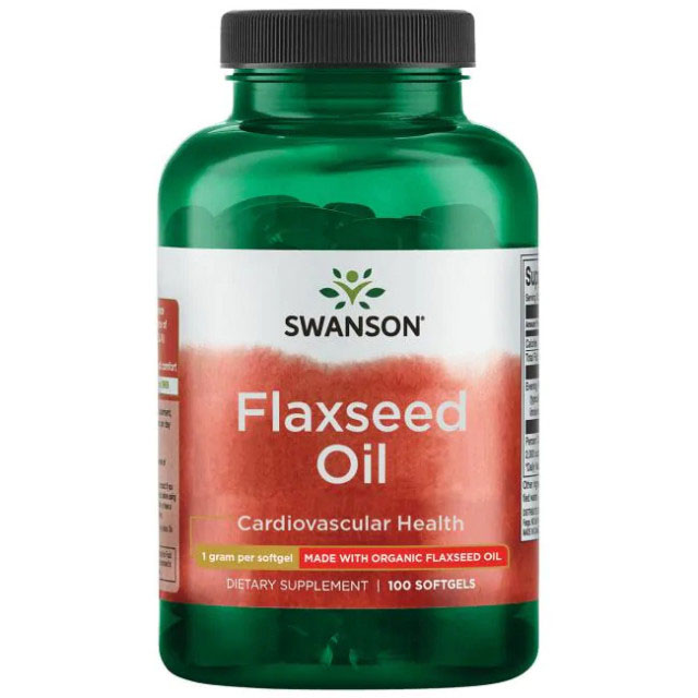 Flaxseed Oil Organic ( Ulei Seminte In) 1000 miligrame 100 capsule Swanson