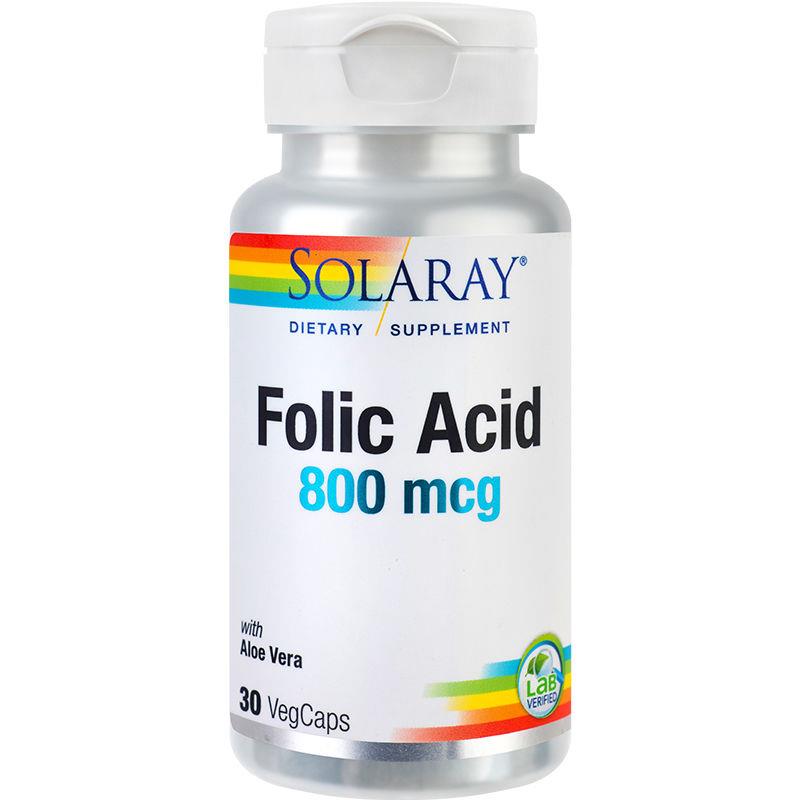 Folic Acid 800mg Solaray Secom 30cps