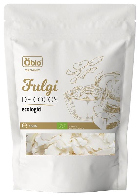 Fulgi de Cocos Raw Bio 150 grame Obio